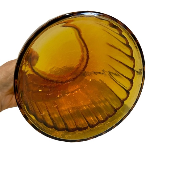 Vintage Amber Ridged Apothecary Large Jar - Picture 4 of 7